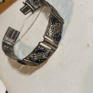 Sterling filigree vintage 7” panel bracelet.